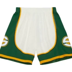 Men Mitchell & Ness Shorts-Cream Swingman Shorts Seattle Supersonics 2007
