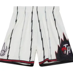 Men Mitchell & Ness Shorts-Cream Swingman Shorts Toronto Raptors 1998