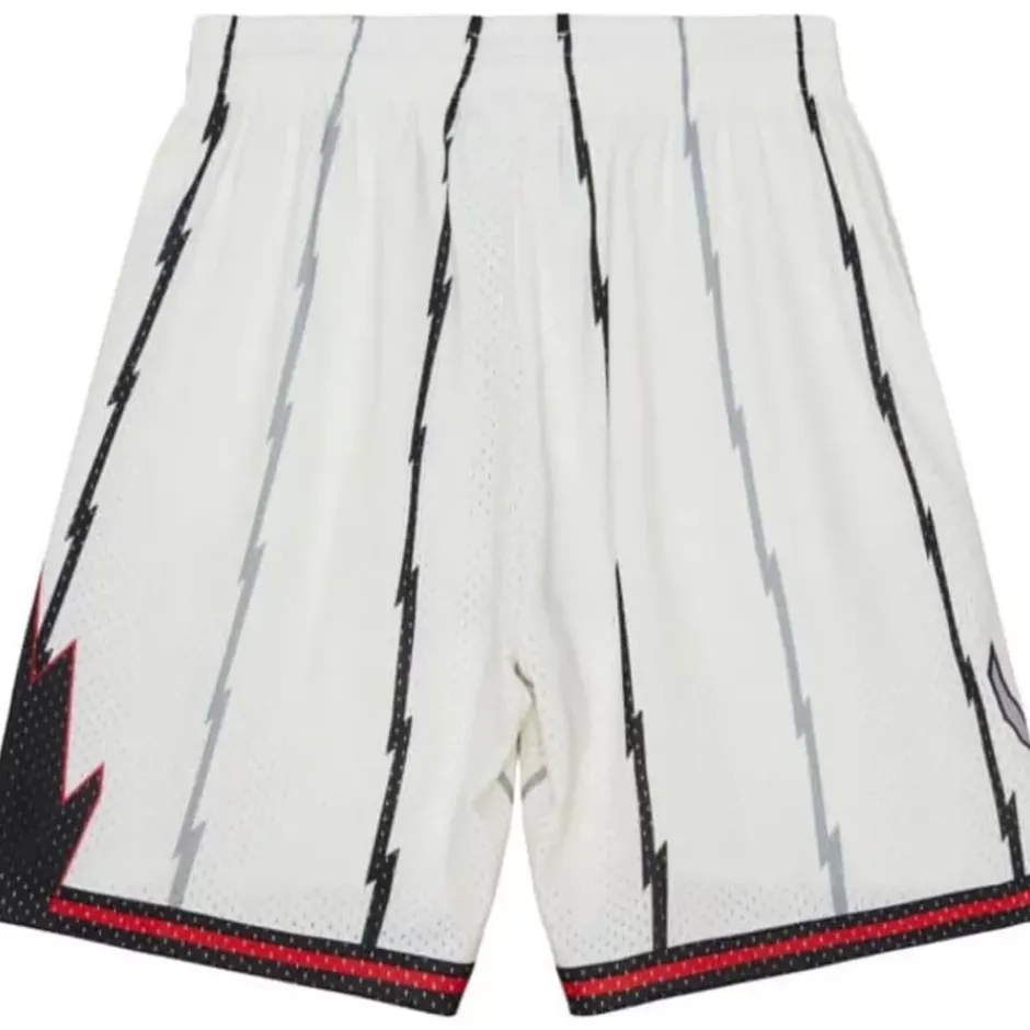 Men Mitchell & Ness Shorts-Cream Swingman Shorts Toronto Raptors 1998