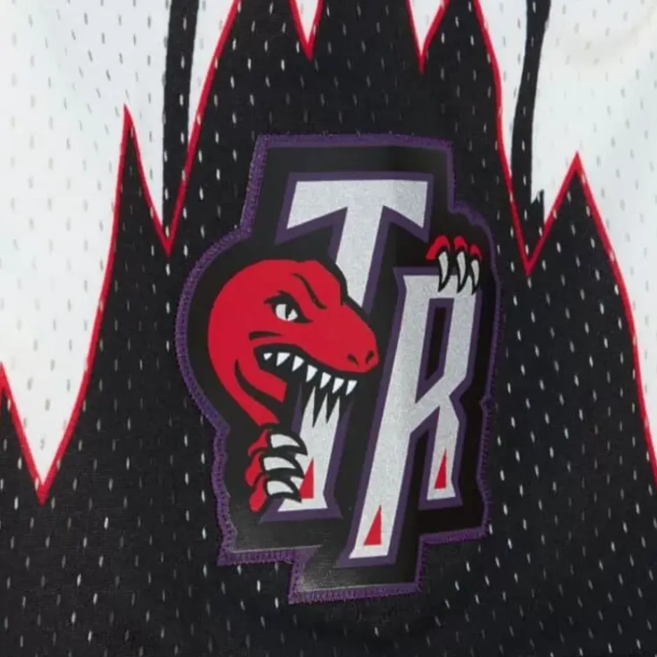 Men Mitchell & Ness Shorts-Cream Swingman Shorts Toronto Raptors 1998