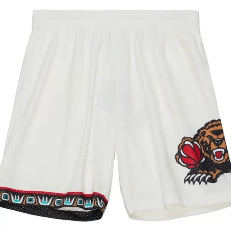 Men Mitchell & Ness Shorts-Cream Swingman Shorts Vancouver Grizzlies 1998