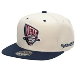 Mitchell & Ness Fitted-Cream Team Fitted Hwc Hat New Jersey Nets