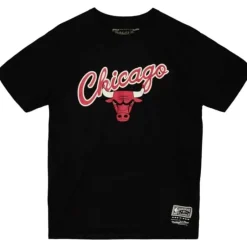 Men Mitchell & Ness T-Shirts & Tops-Cream Tee Chicago Bulls