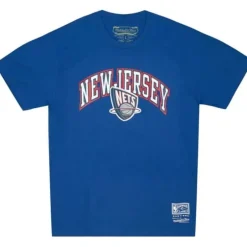 Men Mitchell & Ness T-Shirts & Tops-Cream Tee New Jersey Nets