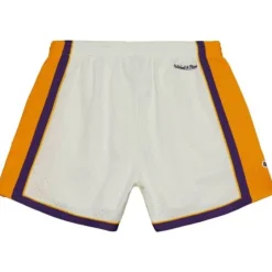 Men Mitchell & Ness Shorts-Cream Unisex Jump Shot Shorts Los Angeles Lakers 2009-10