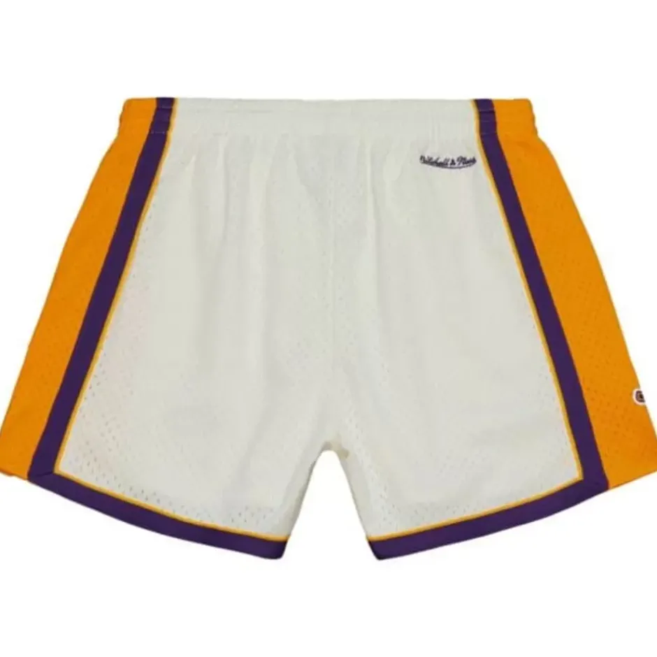 Men Mitchell & Ness Shorts-Cream Unisex Jump Shot Shorts Los Angeles Lakers 2009-10