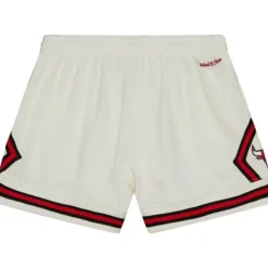 Men Mitchell & Ness Shorts-Cream Unisex Jump Shot Shorts Chicago Bulls 1997-98