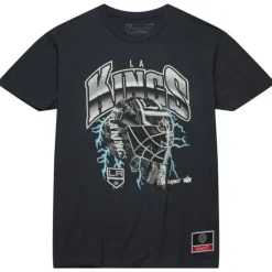 Men Mitchell & Ness T-Shirts & Tops-Crease Lightning Tee Los Angeles Kings