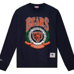 Men Mitchell & Ness Hoodies & Sweatshirts-Crest Crew Chicago Bears