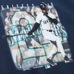 Men Mitchell & Ness Hoodies & Sweatshirts-Crew Seattle Mariners Ken Griffey Jr