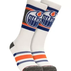Woman Mitchell & Ness Accessories-Cross Bar Crew Socks Edmonton Oilers