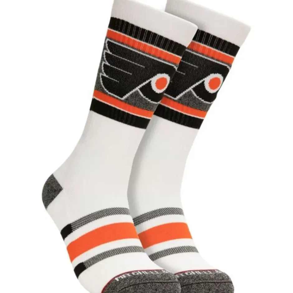 Woman Mitchell & Ness Accessories-Cross Bar Crew Socks Philadelphia Flyers