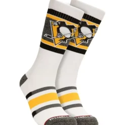 Woman Mitchell & Ness Accessories-Cross Bar Crew Socks Pittsburgh Penguins