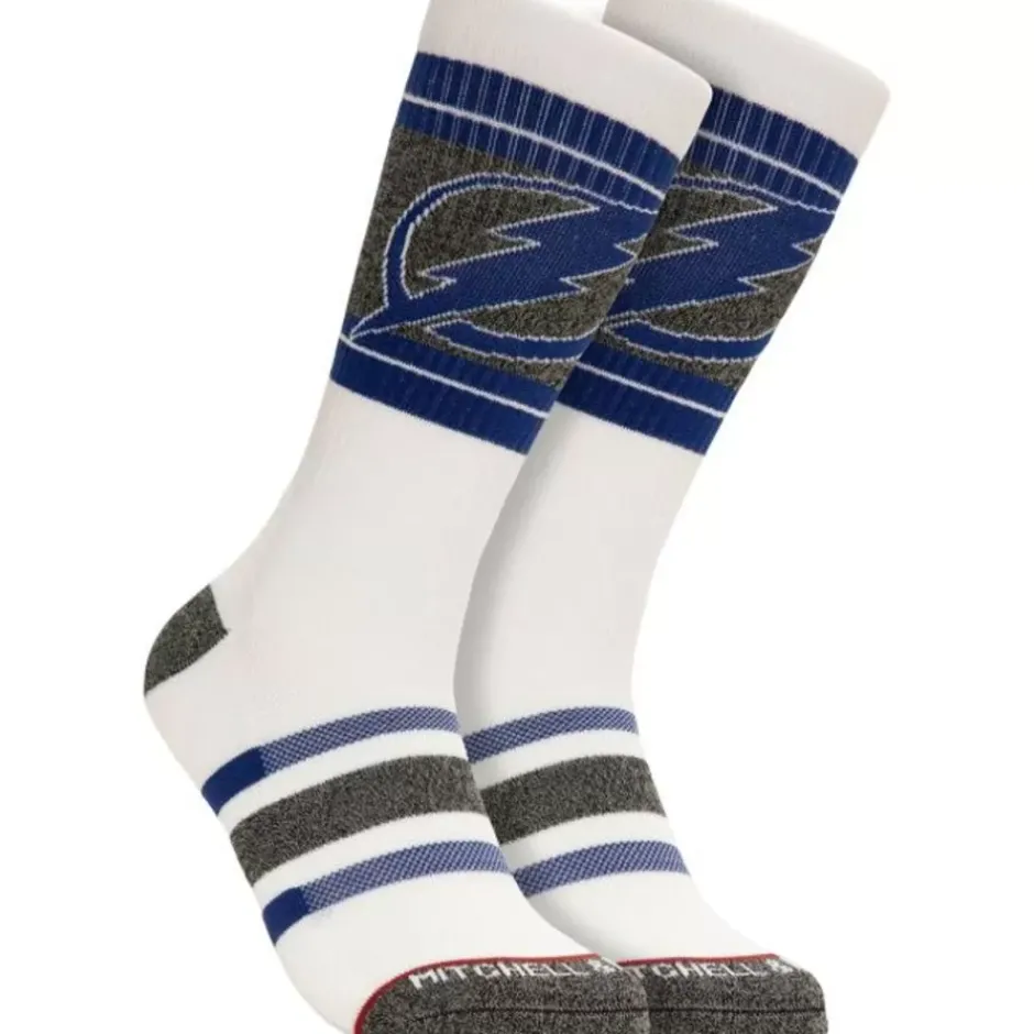 Woman Mitchell & Ness Accessories-Cross Bar Crew Socks Tampa Bay Lightning