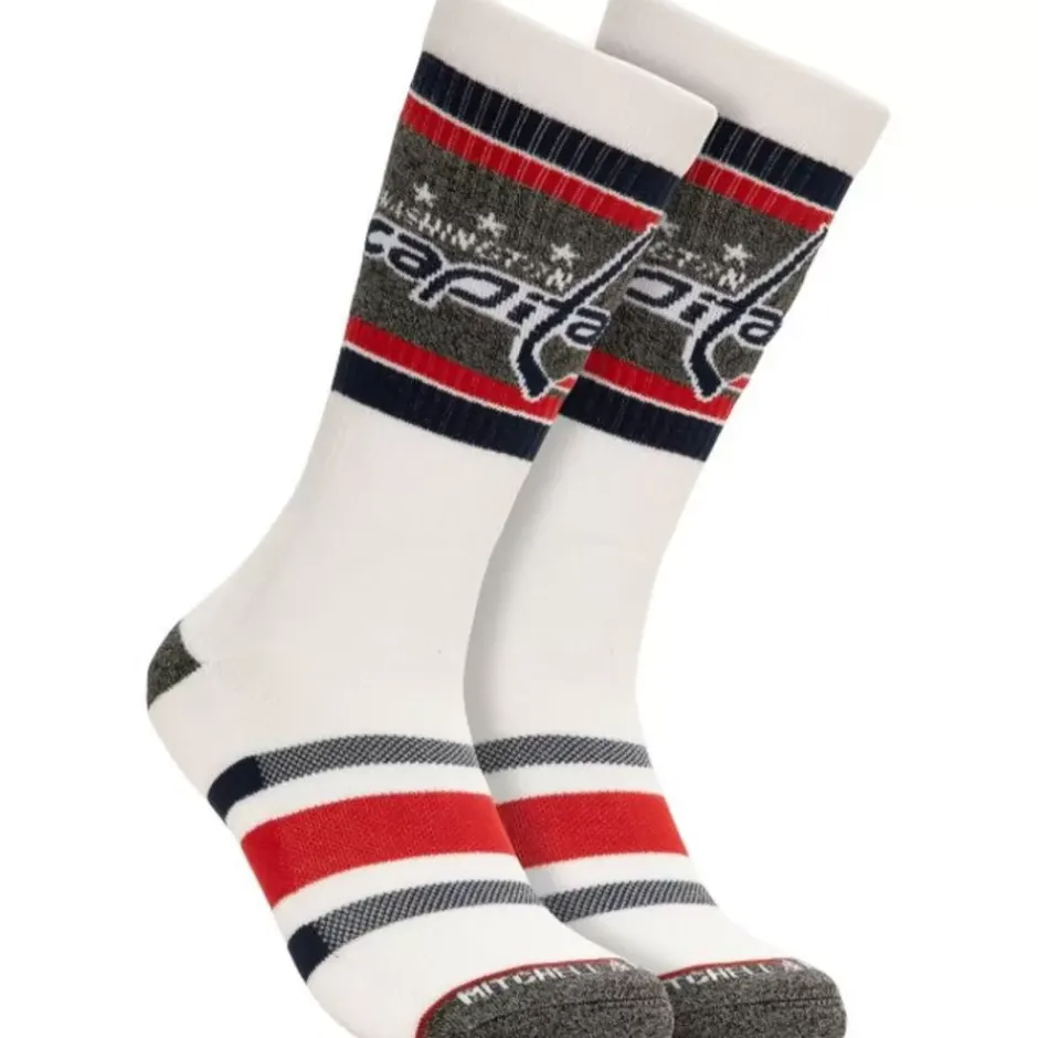 Woman Mitchell & Ness Accessories-Cross Bar Crew Socks Washington Capitals