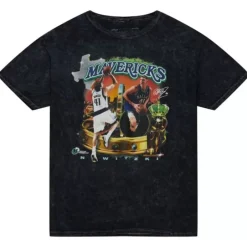 Men Mitchell & Ness T-Shirts & Tops-Crowned Tee Dallas Mavericks Dirk Nowitzki
