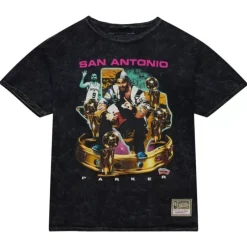 Men Mitchell & Ness T-Shirts & Tops-Crowned Tee San Antonio Spurs Tony Parker