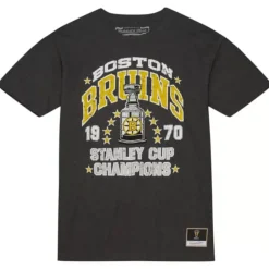Men Mitchell & Ness T-Shirts & Tops-Cup Chase Tee Boston Bruins