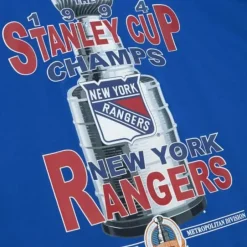Men Mitchell & Ness T-Shirts & Tops-Cup Chase Tee New York Rangers