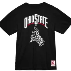 Men Mitchell & Ness T-Shirts & Tops-Cut Net Tee Ohio State