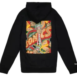 Men Mitchell & Ness Hoodies & Sweatshirts-Cut Up Hoody Seattle Supersonics