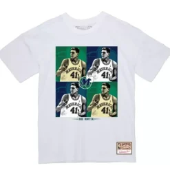 Men Mitchell & Ness T-Shirts & Tops-Dirk Hof Tee Mavericks Dirk Nowitzki