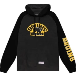 Men Mitchell & Ness Hoodies & Sweatshirts-Distressed Logo Hoody Boston Bruins