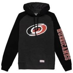 Men Mitchell & Ness Hoodies & Sweatshirts-Distressed Logo Hoody Carolina Hurricanes