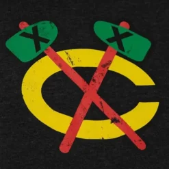 Men Mitchell & Ness Hoodies & Sweatshirts-Distressed Logo Hoody Chicago Blackhawks