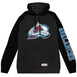 Men Mitchell & Ness Hoodies & Sweatshirts-Distressed Logo Hoody Colorado Avalanche