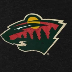 Men Mitchell & Ness Hoodies & Sweatshirts-Distressed Logo Hoody Minnesota Wild