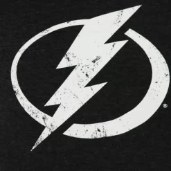 Men Mitchell & Ness Hoodies & Sweatshirts-Distressed Logo Hoody Tampa Bay Lightning