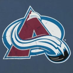 Men Mitchell & Ness T-Shirts & Tops-Distressed Logo Tee Colorado Avalanche