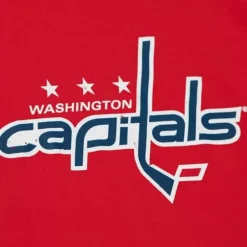 Men Mitchell & Ness T-Shirts & Tops-Distressed Logo Tee Washington Capitals