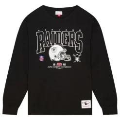 Men Mitchell & Ness T-Shirts & Tops-Division Ls Tee Oakland Raiders