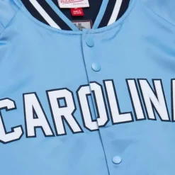 Men Mitchell & Ness Jackets & Outerwear-Double Clutch Lightweight Satin Jacket University Of North Carolina