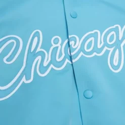 Men Mitchell & Ness Jackets & Outerwear-Double Clutch Lightweight Satin Jacket Chicago Bulls