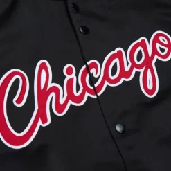 Men Mitchell & Ness Jackets & Outerwear-Double Clutch Lightweight Satin Jacket Chicago Bulls