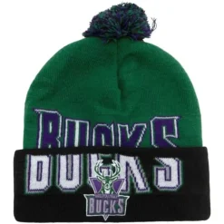 Mitchell & Ness Knit-Double Take Pom Knit Hwc Milwaukee Bucks