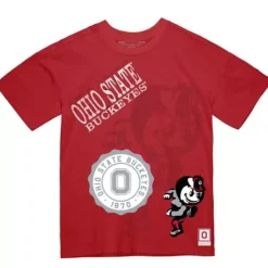 Men Mitchell & Ness T-Shirts & Tops-Double Vision Tee Ohio State
