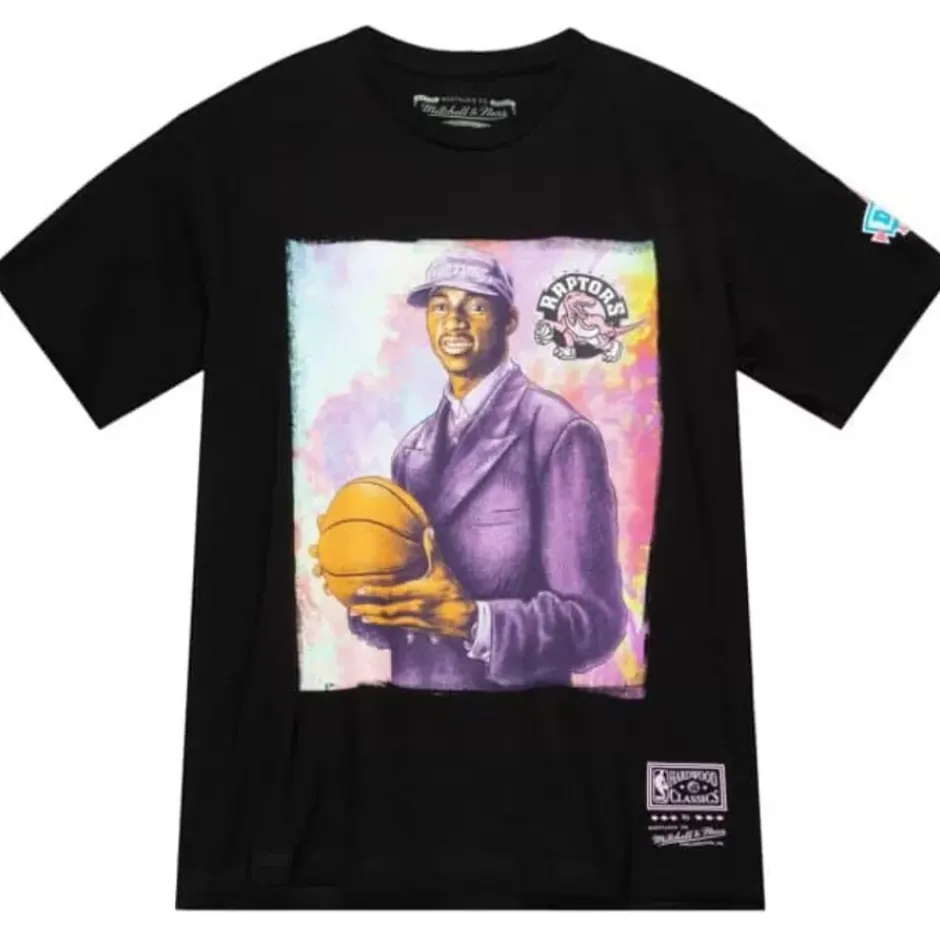 Men Mitchell & Ness T-Shirts & Tops-Draft Day Colorwash Tee Toronto Raptors Tracy Mcgrady