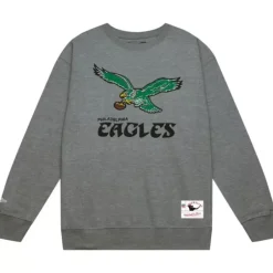 Men Mitchell & Ness Hoodies & Sweatshirts-Eagles Crew Philadelphia Eagles
