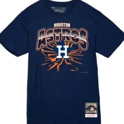 Men Mitchell & Ness T-Shirts & Tops-Earthquake Tee Houston Astros