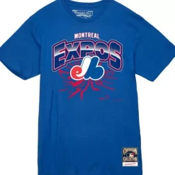Men Mitchell & Ness T-Shirts & Tops-Earthquake Tee Montreal Expos