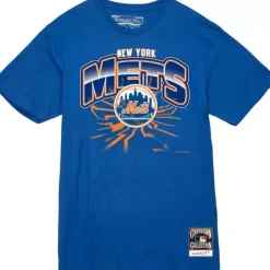 Men Mitchell & Ness T-Shirts & Tops-Earthquake Tee New York Mets
