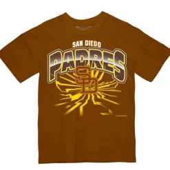 Men Mitchell & Ness T-Shirts & Tops-Earthquake Tee San Diego Padres