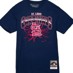 Men Mitchell & Ness T-Shirts & Tops-Earthquake Tee St. Louis Cardinals