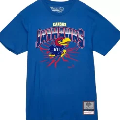Men Mitchell & Ness T-Shirts & Tops-Earthquake Tee University Of Kansas