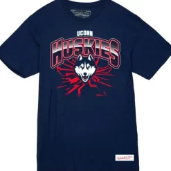 Men Mitchell & Ness T-Shirts & Tops-Earthquake Tee University Of Connecticut