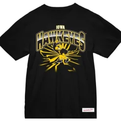 Men Mitchell & Ness T-Shirts & Tops-Earthquake Tee University Of Iowa